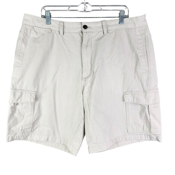 Men's Beige Chaps Cargo Shorts 100% Cotton 9.5" Inseam Size 40 - Picture 1 of 12